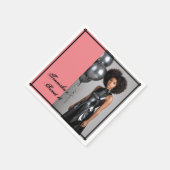 甘い16カスタムフォトナプキン – ピンク&ブラック スタンダードカクテルナプキン (角)