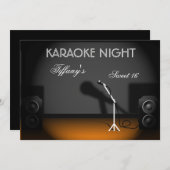 甘い16カラオケナイトパーティの招待状 招待状 (正面/裏面)