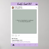 甘い16キンセアニェラパーティープロップフォトブースフレーム ポスター (正面)