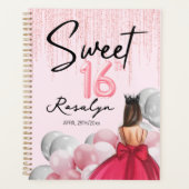 甘い16グラムバラ金ゴールドホワイトバルーン プランナー手帳 (正面)