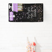 甘い16グリッターケーキとキャンドル 横断幕 (インサイチュ)