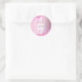 甘い16グリッタードリップピンク金属誕生日パップ ラウンドシール (バッグ)