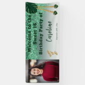 甘い16グリーングリッター、ハート宝石と写真 横断幕 (縦)