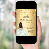 甘い16グリーンブ金ゴールドドレススター 招待状