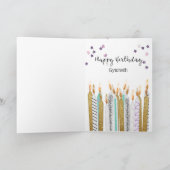 甘い16ケーキとキャンドル誕生日 カード (内部)