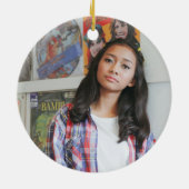 甘い16シグネチャースクリプトカーフォトグリーン セラミックオーナメント (裏面)