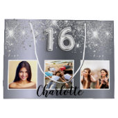 甘い16シルバーグリッター写真 ラージペーパーバッグ (裏面)