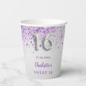 甘い16シルバーパープルグリッターダストモノグラム 紙コップ (裏面)