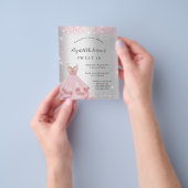 甘い16シルバーピンクのドレスの予算の招待 チラシ (手)