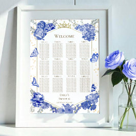 甘い16シーティンググラフサインブルーバターフリス ポスター