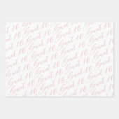 甘い16スクリプトエレガント金ゴールドグリッター牡丹フローラ ラッピングペーパーシート (正面2)