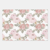 甘い16スクリプトエレガント金ゴールドグリッター牡丹フローラ ラッピングペーパーシート (正面)