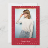 甘い16スクリプモダントゴールドフォイルレッド誕生日 招待状 (裏面)