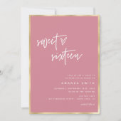 甘い16スクリモダンプト金ゴールドダスティブルー誕生日I 招待状 (正面)