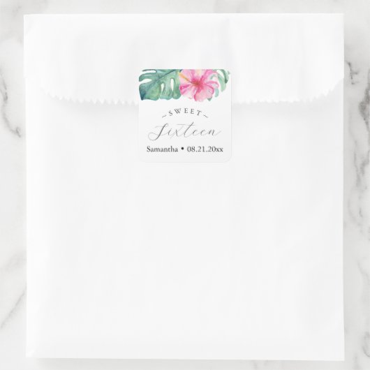 甘い16スティッカートロピカルウォーターテーマ スクエアシール (バッグ)