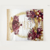 甘い16タペストリーブルゴーニュ金ゴールドグリッターバルーン タペストリー (正面(横))