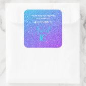 甘い16ティール（緑がかった色）パープルグリッターサンキューモノグラム スクエアシール (バッグ)