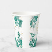 甘い16ナプキンスバタフライエメラルドグリーンドレス 紙コップ (右)