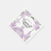 甘い16ナプキンスバタフライラベンダードレスフローラ スタンダードカクテルナプキン (角)