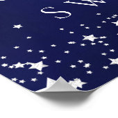 甘い16ネイビーの青い銀の星の写真へようこそ ポスター (角)