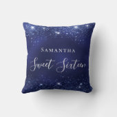 甘い16ネイビーブルーグリッターダスト名 クッション (裏面)