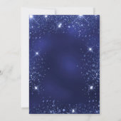 甘い16ネイビーブルーグリッタードレスtiara glamorous 招待状 (裏面)