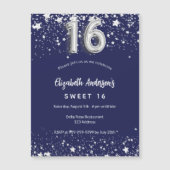 甘い16ネイビーブルーシルバースターズ マグネット招待状 (正面)