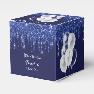 甘い16ネイビーブルー白い吹き感謝してい出し フェイバーボックス