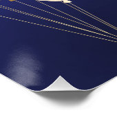 甘い16ネイビーブルー金ゴールドバルーンパーティー ポスター (コーナー)