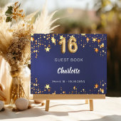 甘い16ネイビーブルー金ゴールド星 ゲストブック