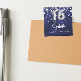 甘い16ネイビーブルー銀色の星 マグネット