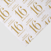甘い16ハッピーバースデー金ゴールド名と年齢 薄葉紙 (詳細)