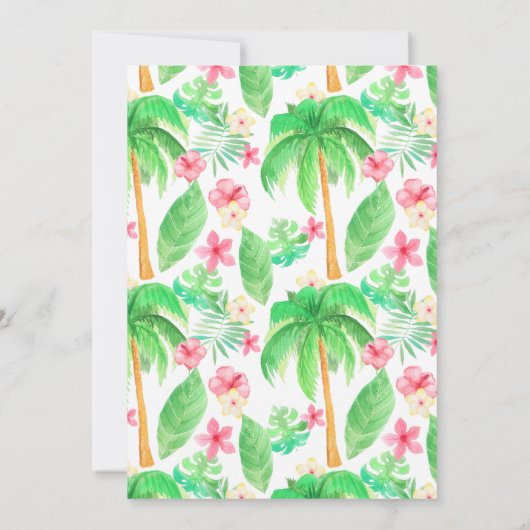 甘い16ハワイアンテーマ水カラールアウ（ハワイ式宴会）パーティー 招待状 (裏面)