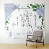 甘い16バターフリスダスティブルーガウン背景 タペストリー (インサイチュ(横))