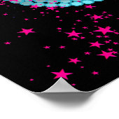 甘い16バナーポスターティール(緑がかった色)ブルー ポスター (角)