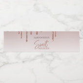 甘い16バラ金ゴールドグリッタースクリプト誕生日パーティー ペットボトルラベル (シングルラベル)