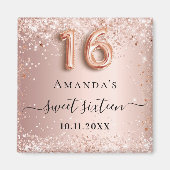 甘い16バラ金ゴールドグリッターダスト名 マグネット (正面)