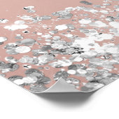 甘い16バラ金ゴールドシルバーグリッター写真ようこそ ポスター (角)