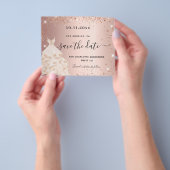 甘い16バラ金ゴールドドレスの予算は、日付を保存 チラシ (手)