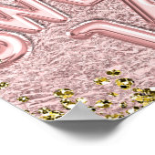 甘い16バラ金ゴールドハートフォトバースデーパーティー ポスター (角)