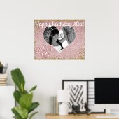 甘い16バラ金ゴールドハートフォトバースデーパーティー ポスター (ホームオフィス)