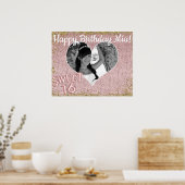 甘い16バラ金ゴールドハートフォトバースデーパーティー ポスター (キッチン)