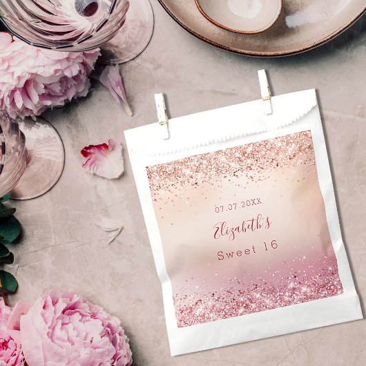 甘い16バラ金ゴールドピンクのきらめき フェイバーバッグ