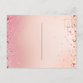 甘い16バラ金ゴールドピンクのバルーン予算の招待 インビテーションポストカード (裏面)