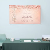 甘い16バラ金ゴールドピンクバレリーナシューズへようこそ 横断幕 (トレードショー)