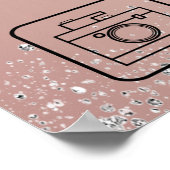 甘い16バラ金ゴールドフォトシルバーグリッターへようこそ ポスター (角)