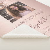 甘い16バラ金ゴールド写真グリッターピンクの友人 シェルパブランケット (3/4)