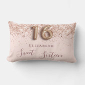 甘い16バラ金ゴールド紙吹雪名 ランバークッション (正面)