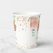 甘い16バラ金ゴールド花模様グリッターモノグラム 紙コップ (右)