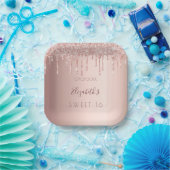 甘い16バラ金ゴールド赤面ピンクドリップ名 ペーパープレート (パーティー)